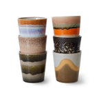 HKliving 70's Ceramic Mug Keramiktasse – 6er-Set Retro