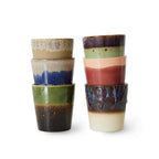 HKliving 70's Ceramic Mug Keramiktasse – 6er-Set Retro