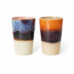 HKliving 70's Ceramic Teebecher – 2er-Set Retro-Keramik