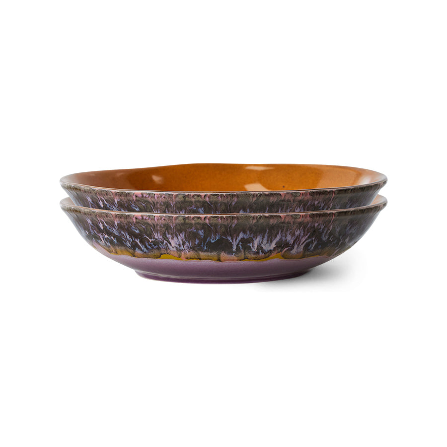 HKliving 70's Ceramic Curry-Schüssel – 2er-Set Retro-Keramik