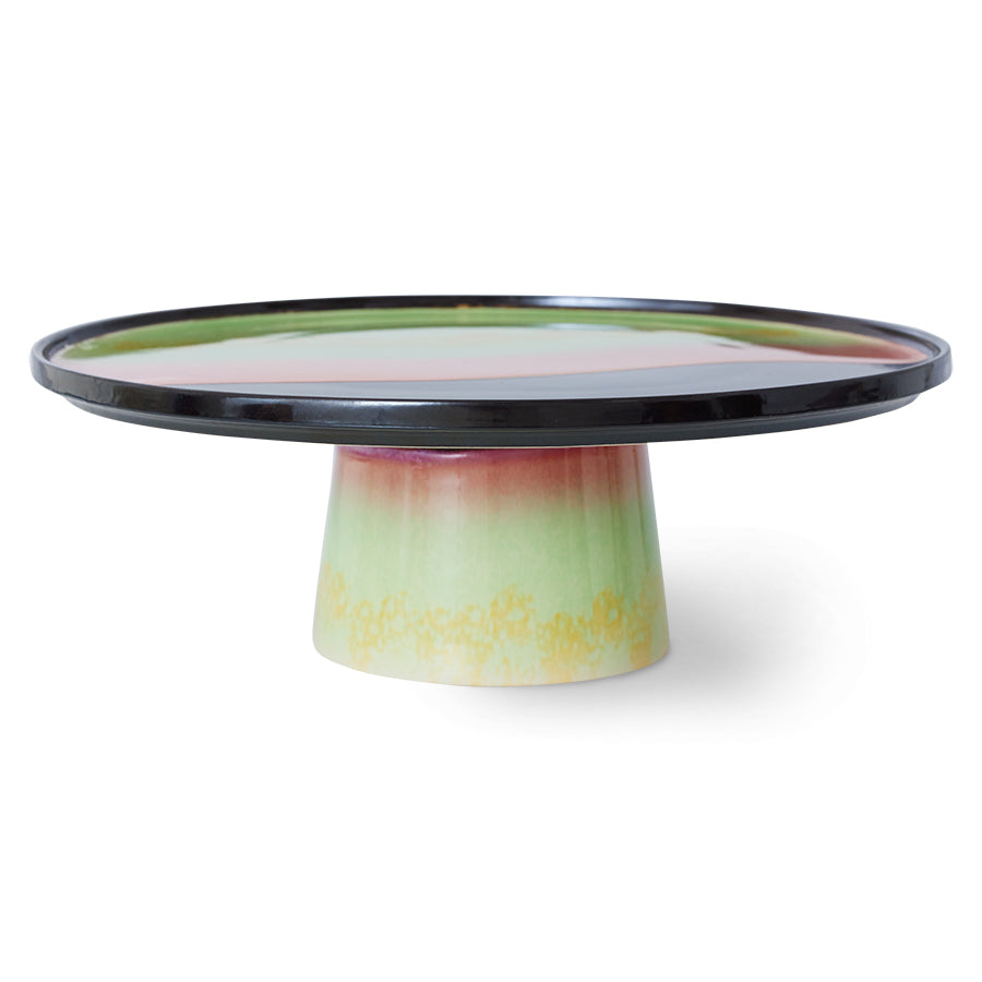 HKliving 70's Ceramics Servierplatte mit Fuß – Steingut