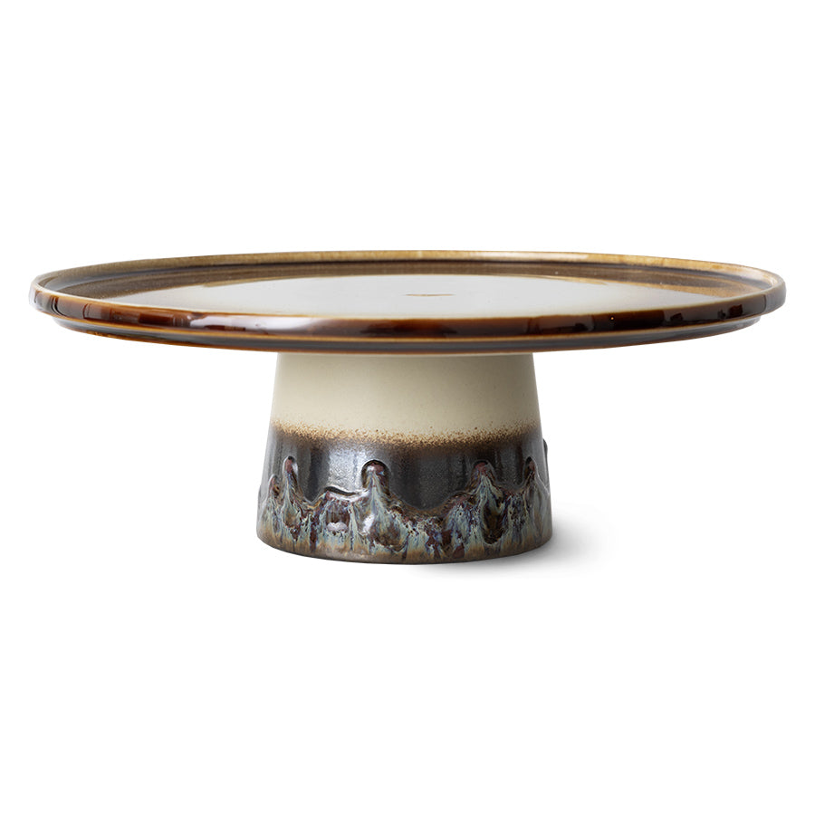 HKliving 70's Ceramics Servierplatte mit Fuß – Steingut