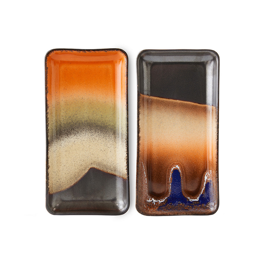 HKliving 70's Ceramics Tablett 2er-Set klein – Keramik