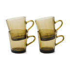 HKliving 70's Glassware Kaffeetasse 4er-Set – farbiges Glas