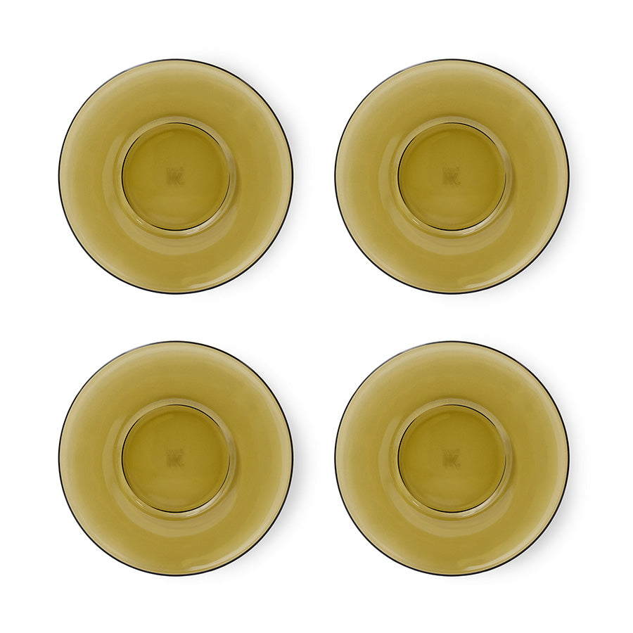 HKliving 70s Glassware Untertasse - 4er-Set Glas