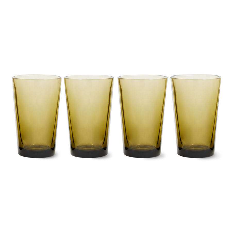 HKliving 70's Glassware Teeglas – 4er-Set aus Buntglas