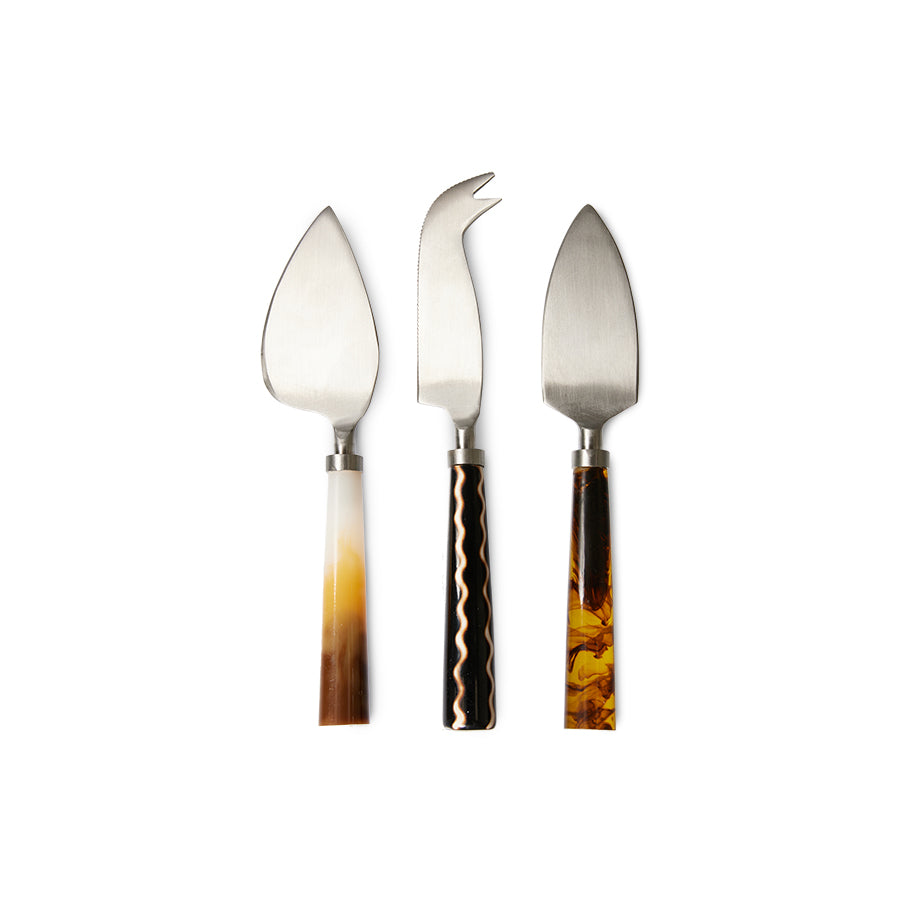 HKliving Cheese Knives Käsemesser-Set – 3-teilig aus Edelstahl