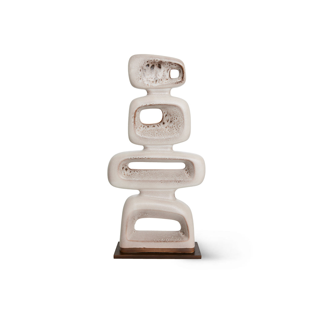HKliving Keramikskulptur Reactive – Steinzeug, Braun, 57 cm