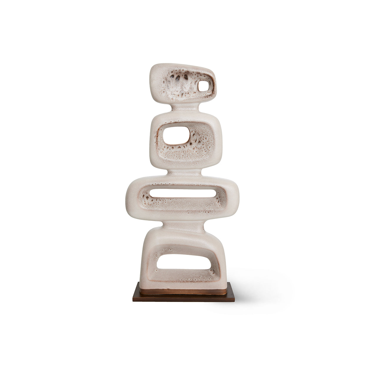 HKliving Keramikskulptur Reactive – Steinzeug, Braun, 57 cm