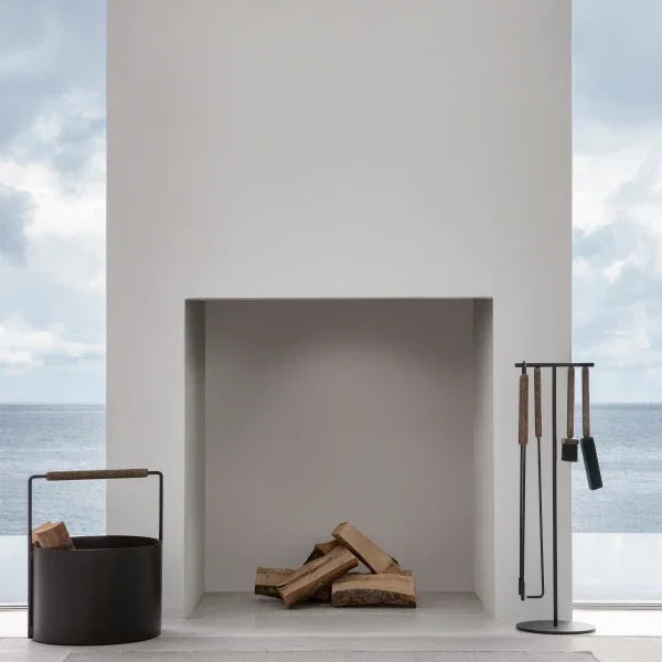 blomus ASHI Kamingarnitur 3-teilig – Stahl & Eiche