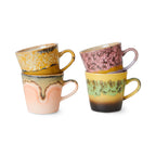 HKliving 70's Ceramic Americano Tassen – 4er-Set Stoneware radiant