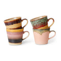 HKliving 70's Ceramics Cappuccino Tasse 4er-Set – Steingut