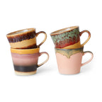 HKliving 70's Ceramics Cappuccino Tasse 4er-Set – Steingut