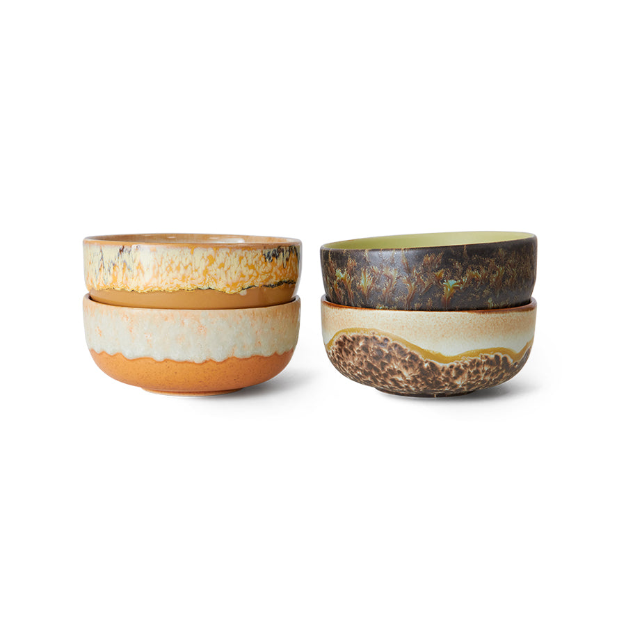 HKliving 70s Ceramic Tapas Schüssel - 4er-Set