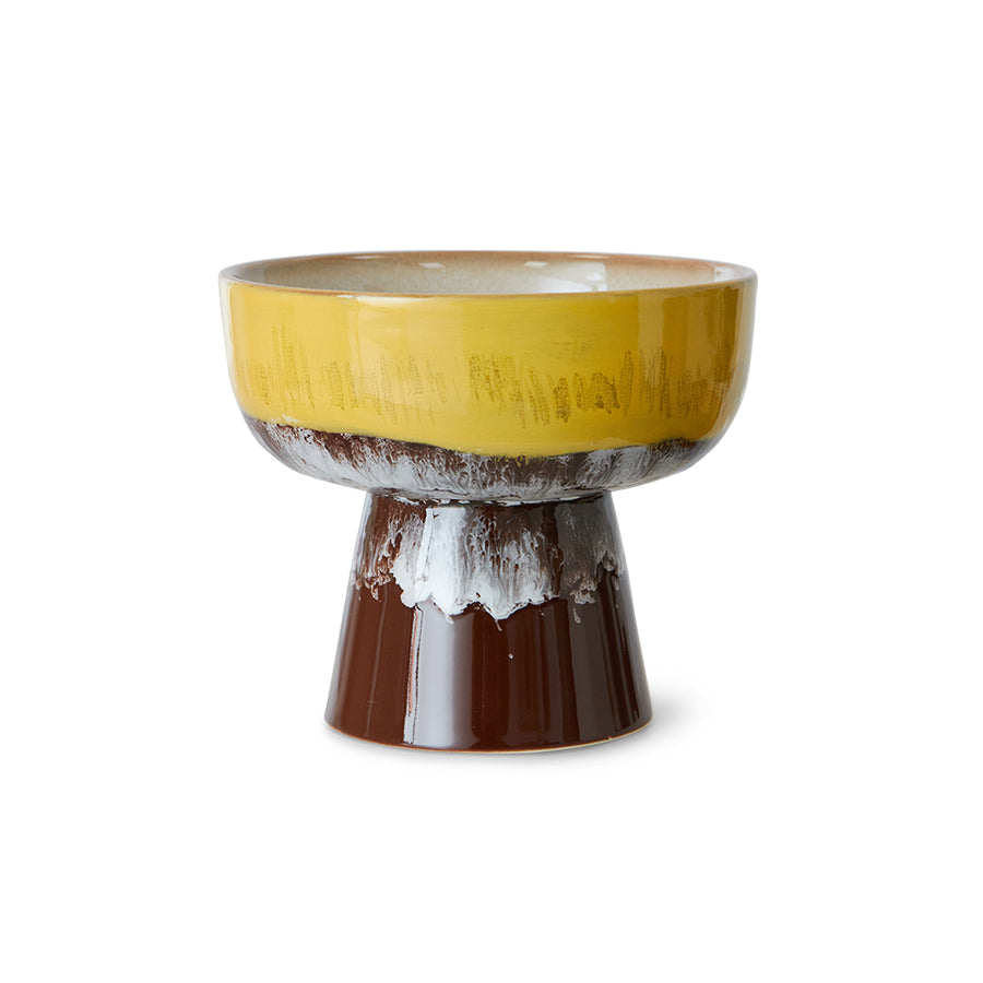 HKliving 70's Ceramic Tapas Bowl auf Fuß – Steinzeug-Schale
