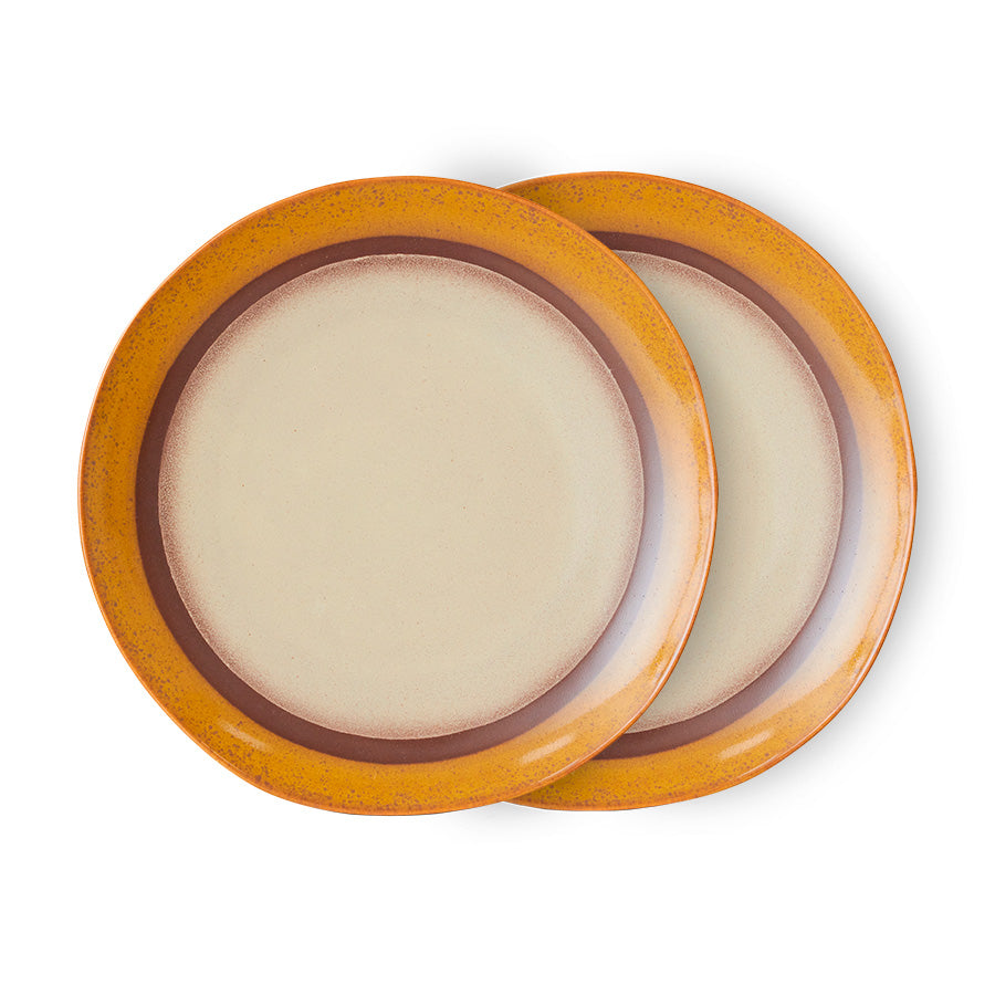 HKliving 70's Ceramic Dinner Plate Keramikteller 2er Set