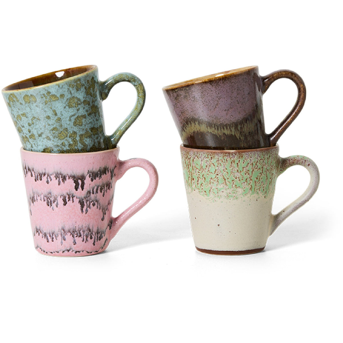 HKliving 70s Ceramics Espresso Tassen 4er-Set