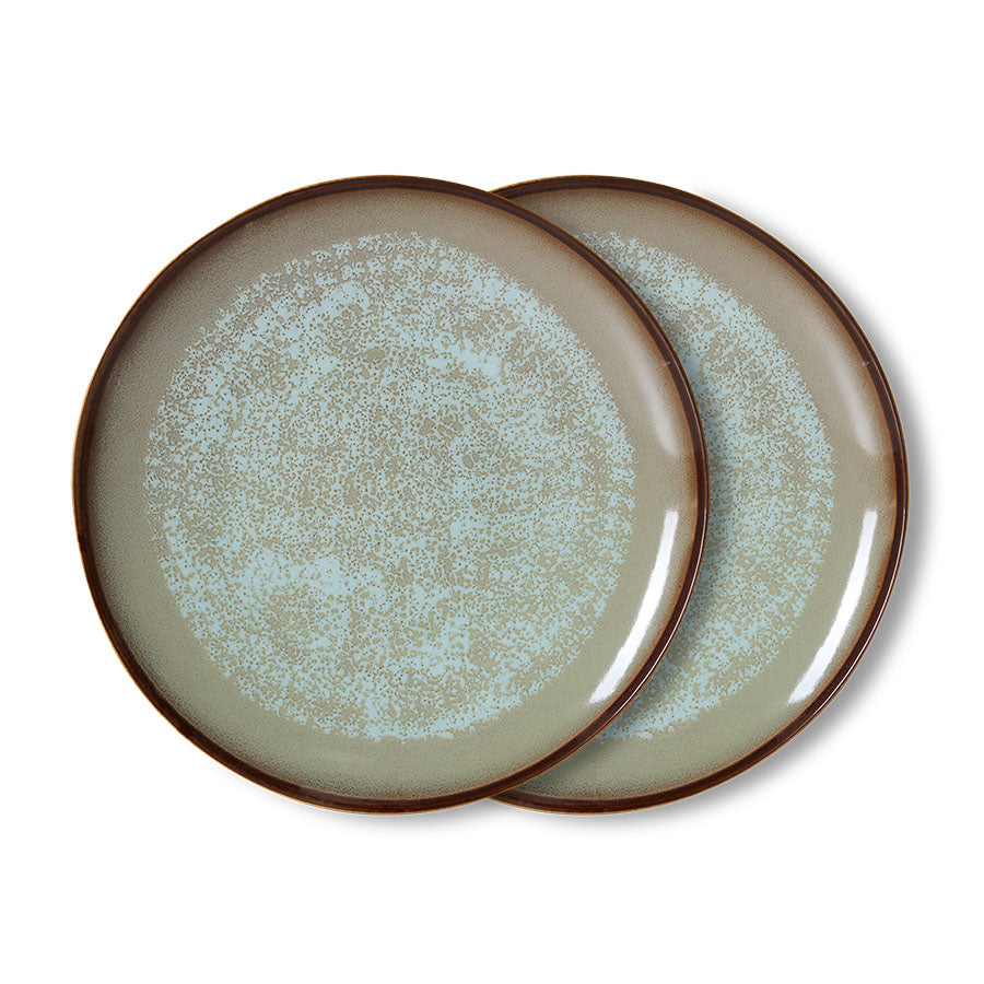 HKliving 70's Ceramic Dinner Plate Keramikteller 2er Set