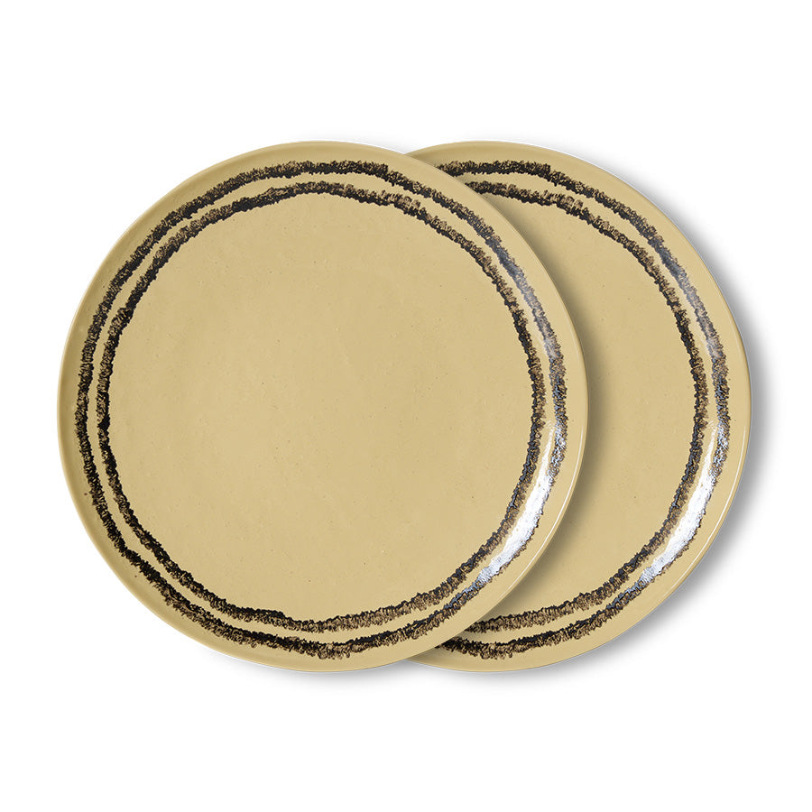 HKliving 70's Ceramic Dinner Plate Keramikteller 2er Set