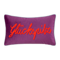pad LETTERS Kissenhülle „Glückspilz“ berry –  Statement-Kissen