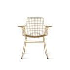 HKliving Wire Metallstuhl mit Armlehnen - Messing