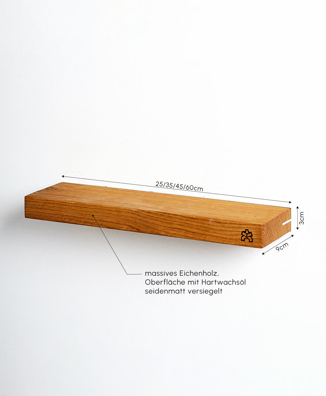 Wandregal Holz Eiche FIERS