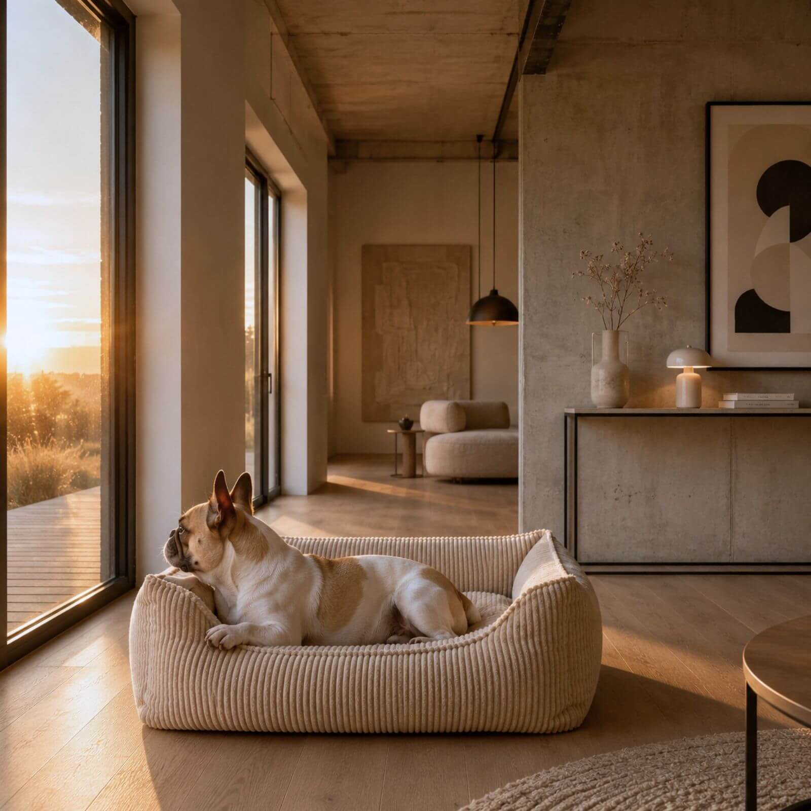 Hundebett ANTON Cord Beige