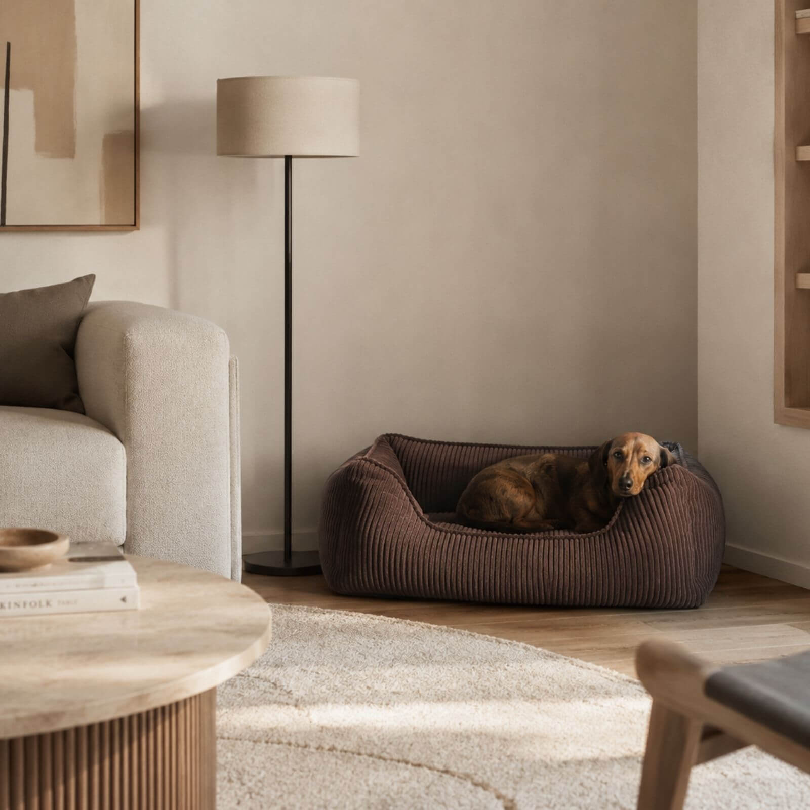 Hundebett ANTON Cord Braun