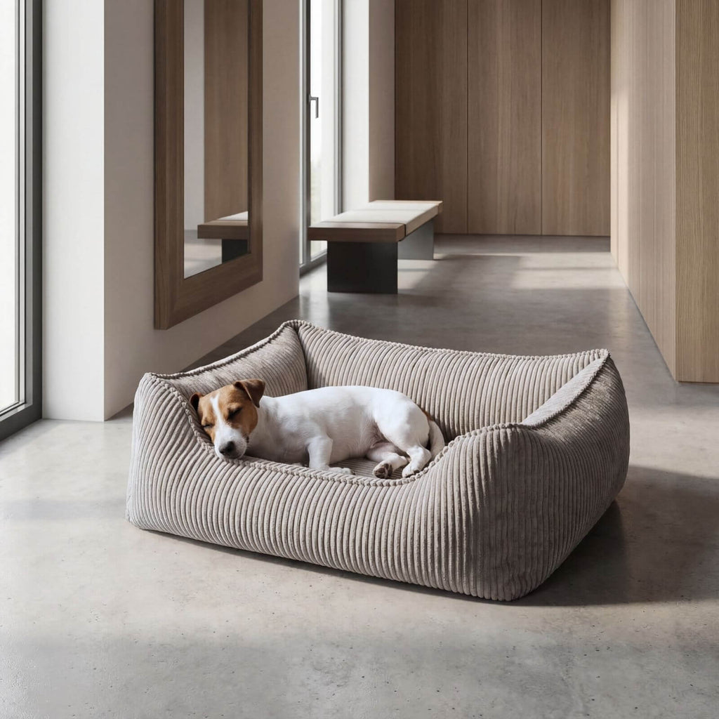 Hundebett ANTON Cord Grau