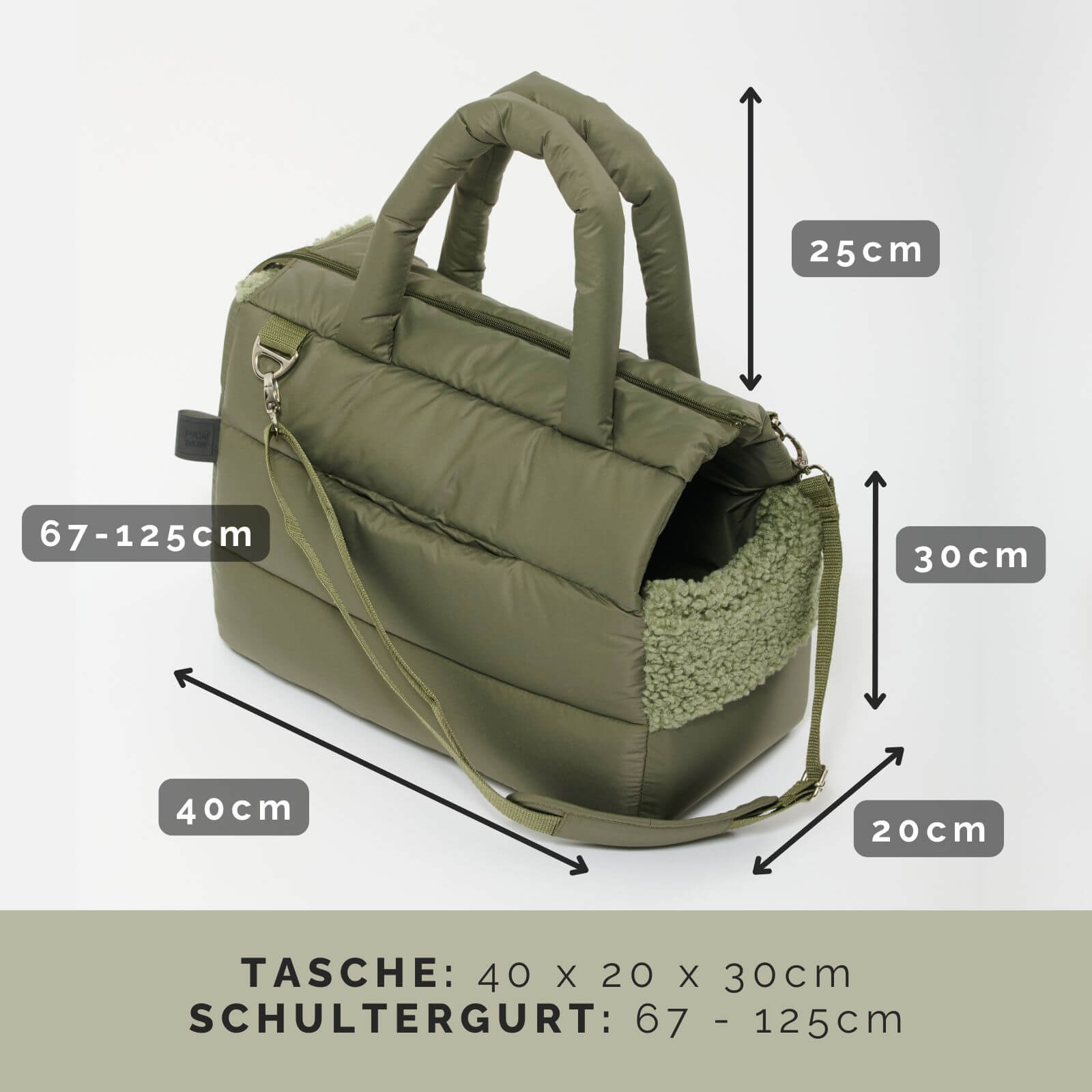 Hundetragetasche SARA Olive
