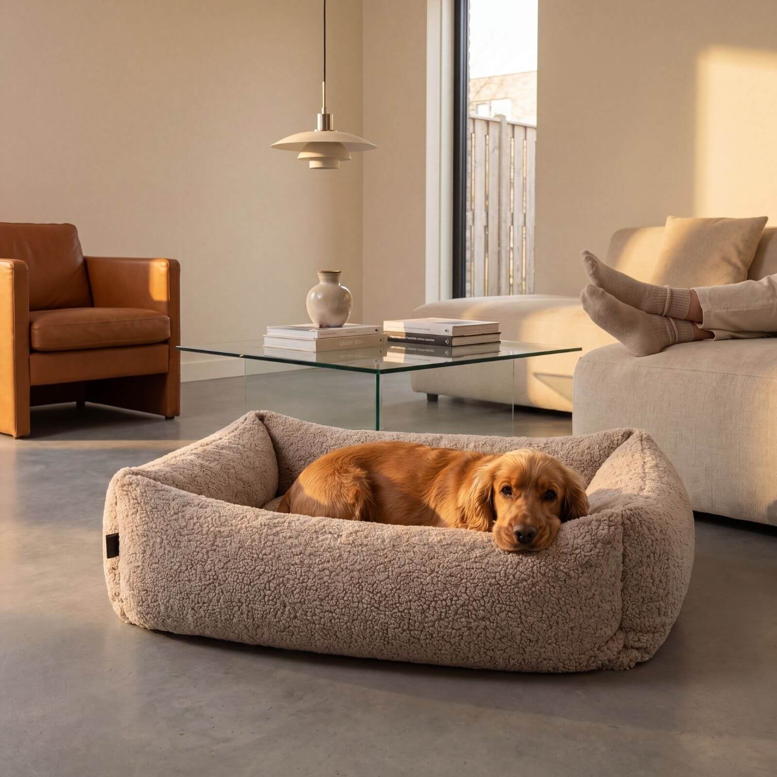 Hundebett SVEN Teddy Greige