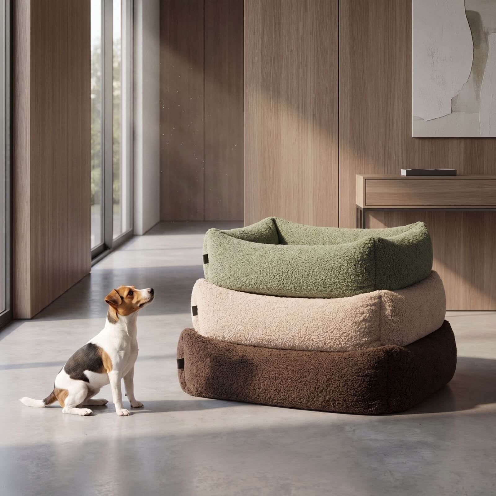 Hundebett SVEN Teddy Olive