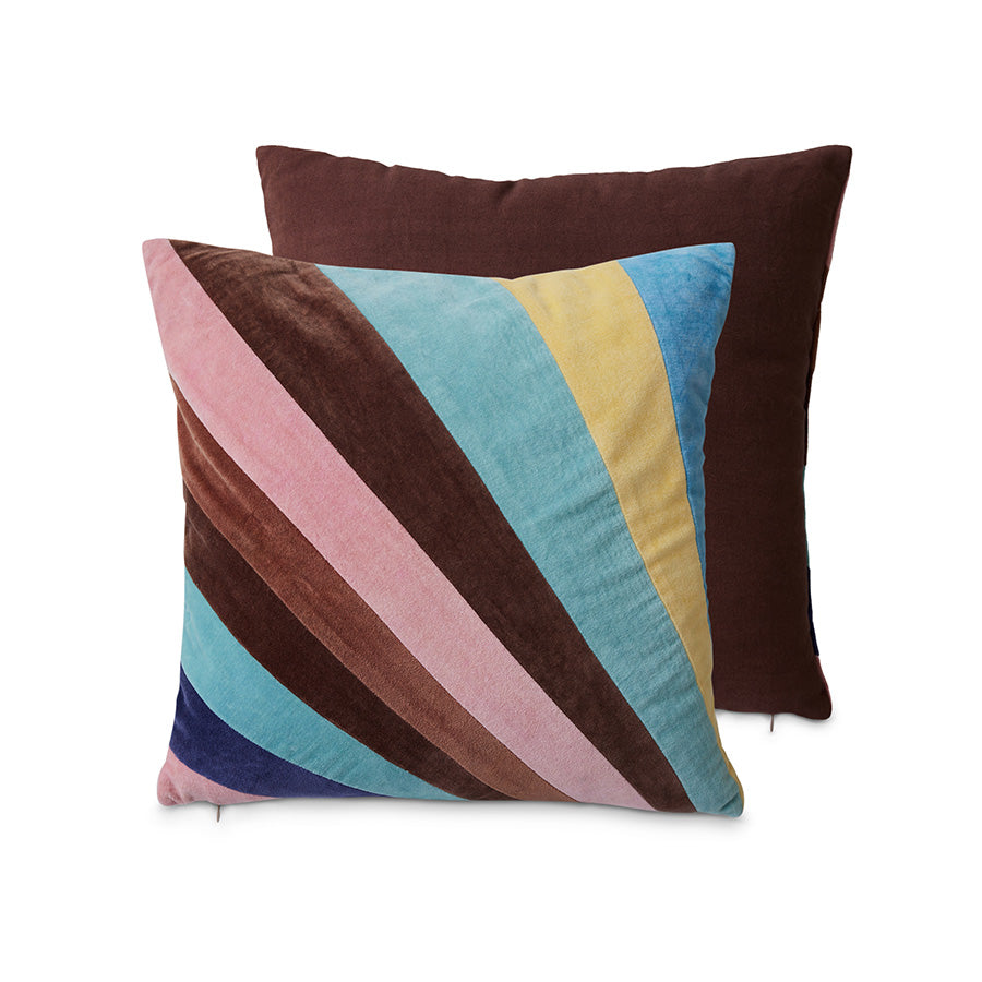 HKliving Striped Velvet Kissen Eventide – Baumwolle 45x45 cm