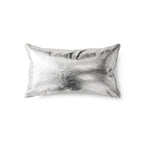 HKliving Metallic-Look Kissen silver lining – Kunstleder, 60x35 cm