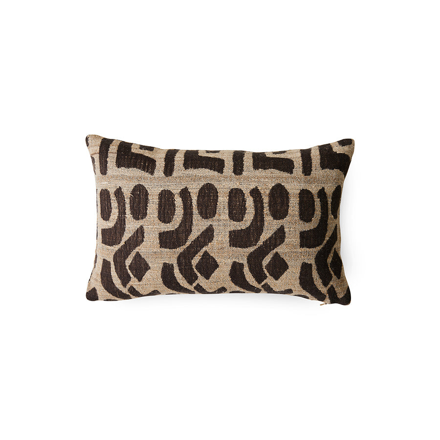 HKliving Rustic Seidenkissen – Wolle & Seide, 40x25 cm, braun