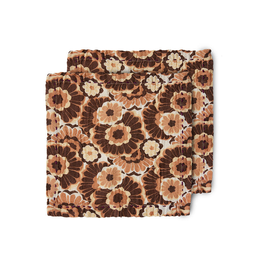 HKliving Floral Servietten aus Baumwolle - 2er-Set