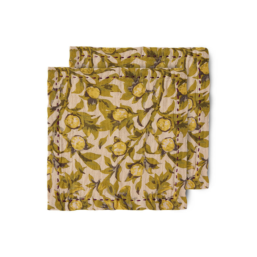 HKliving Mediterranean Servietten 2er-Set – Baumwolle