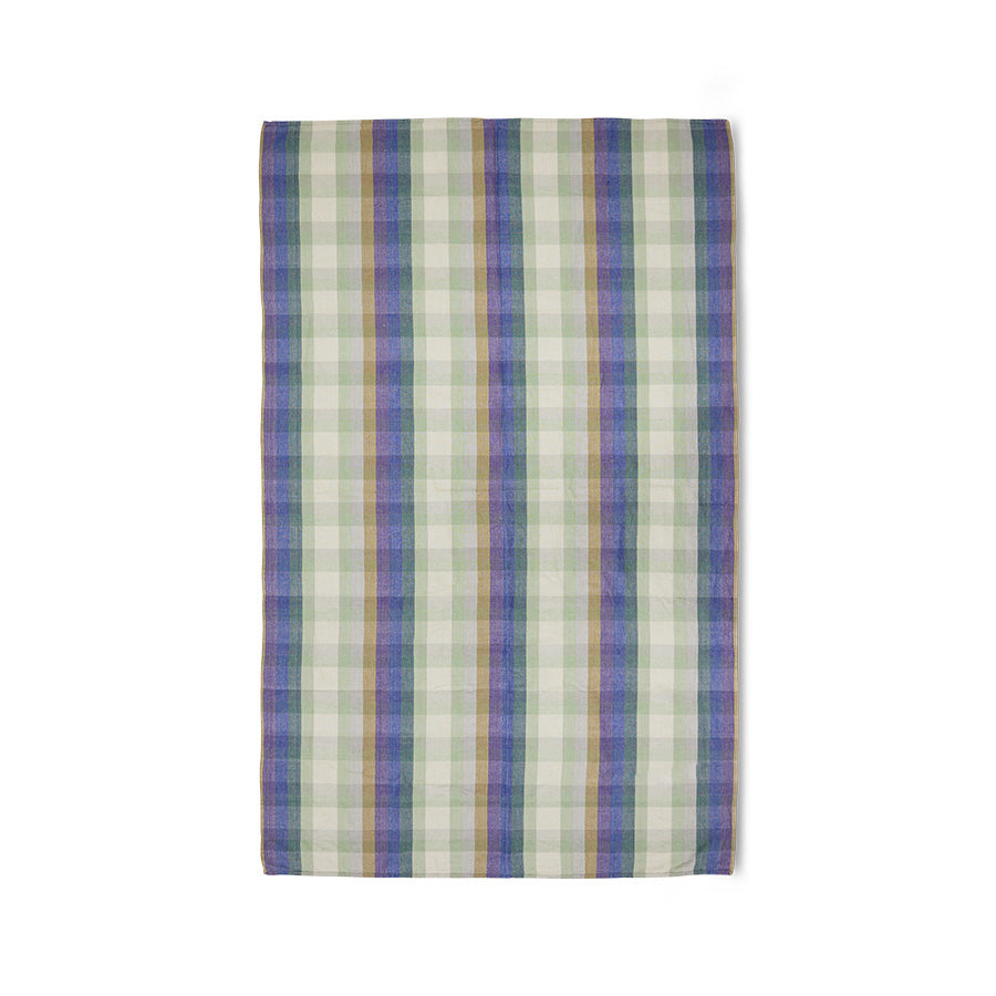 HKliving Vida Check Tischdecke – Leinen-Baumwoll-Mix, 140x220 cm