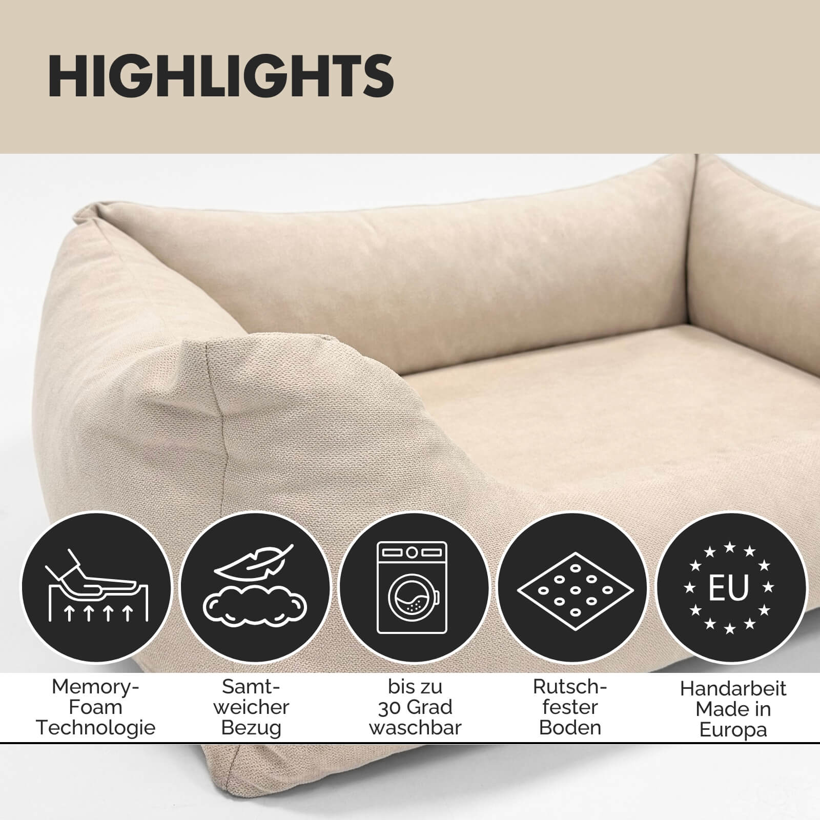 Hundebett EMMA Beige