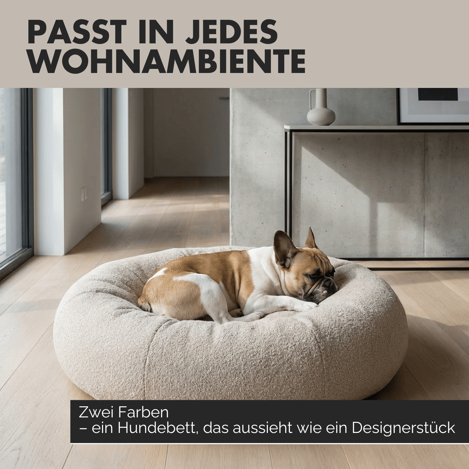 Hundebett LENI Bouclé Beige