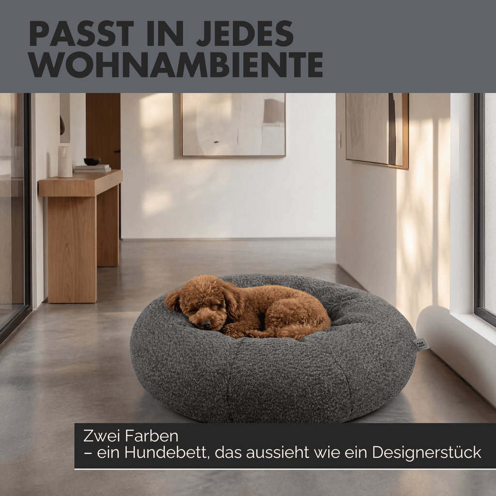 Hundebett LENI Bouclé Grau Ø 80cm