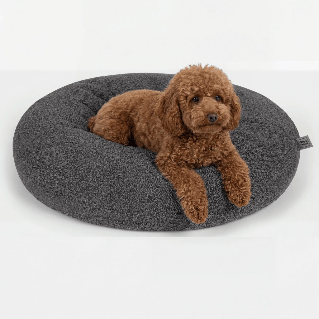 Hundebett LENI Bouclé Grau Ø 80cm