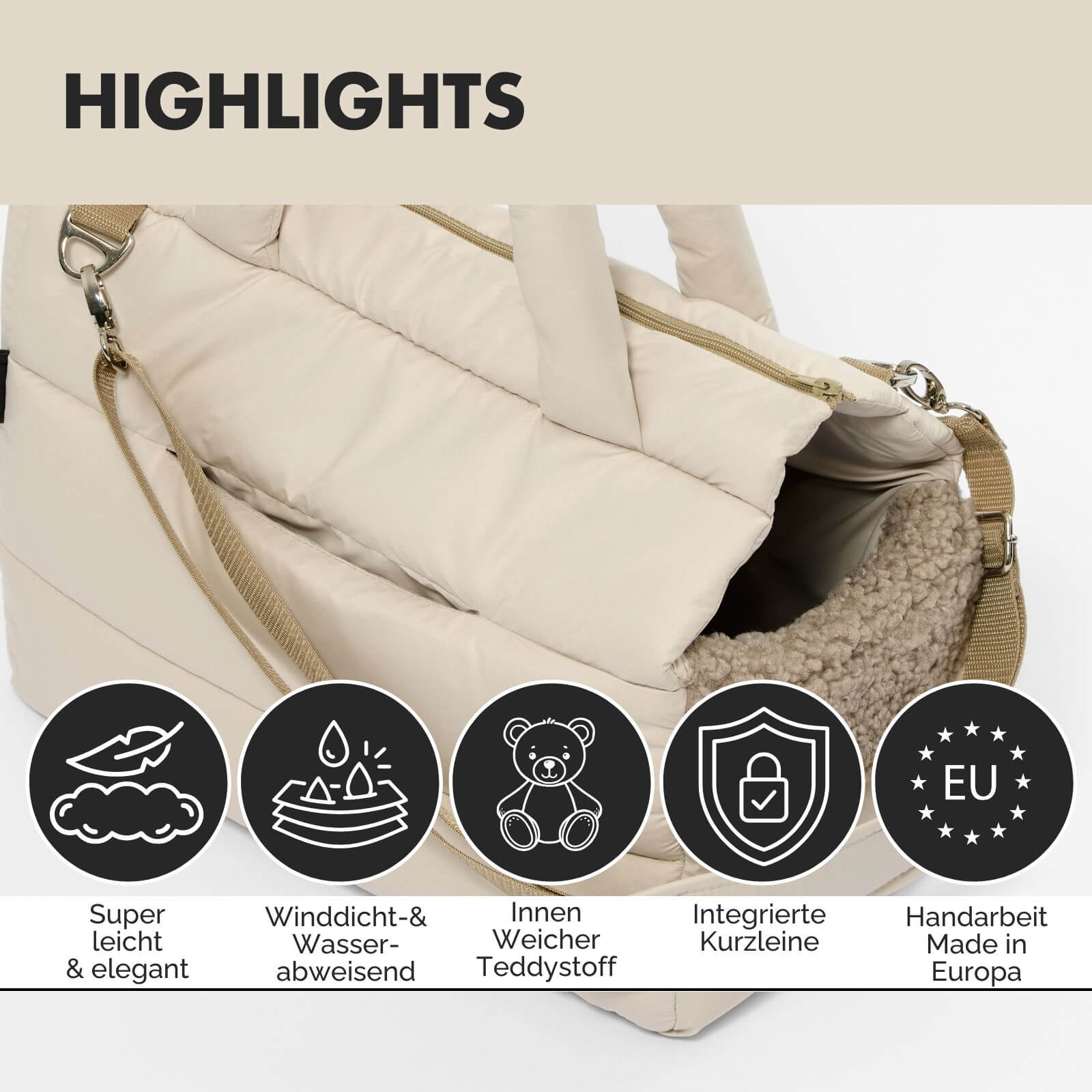 Hundetragetasche SARA Beige