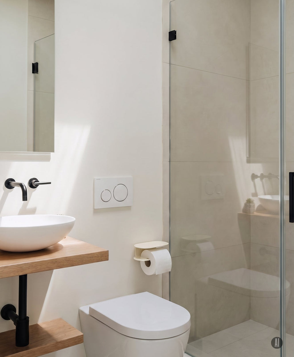 Toilettenpapierhalter ohne Bohren mit Ablage ORBI