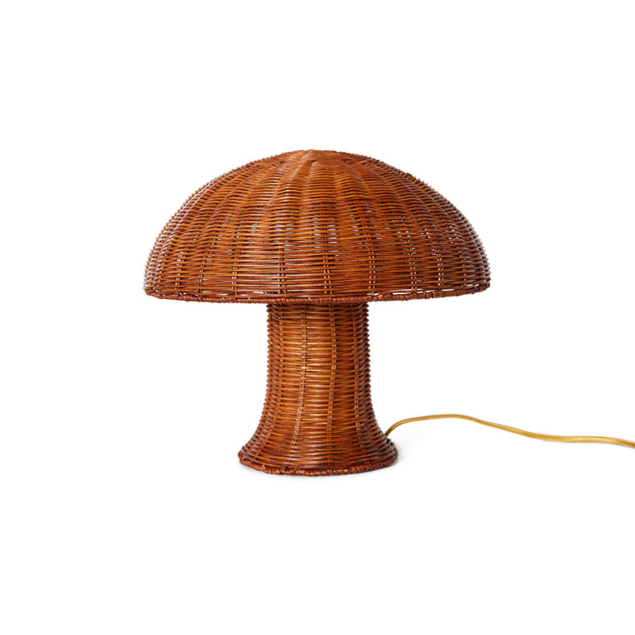 HKliving Rattan Tischlampe – Naturrattan-Leuchte im Landhausstil