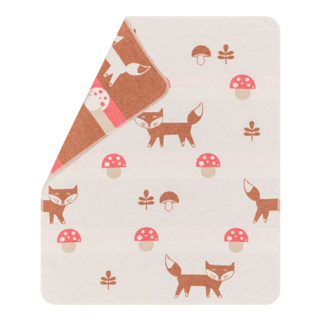 David Fussenegger JUWEL Fuchs und Pilz Babydecke 70×90 cm – Wolle