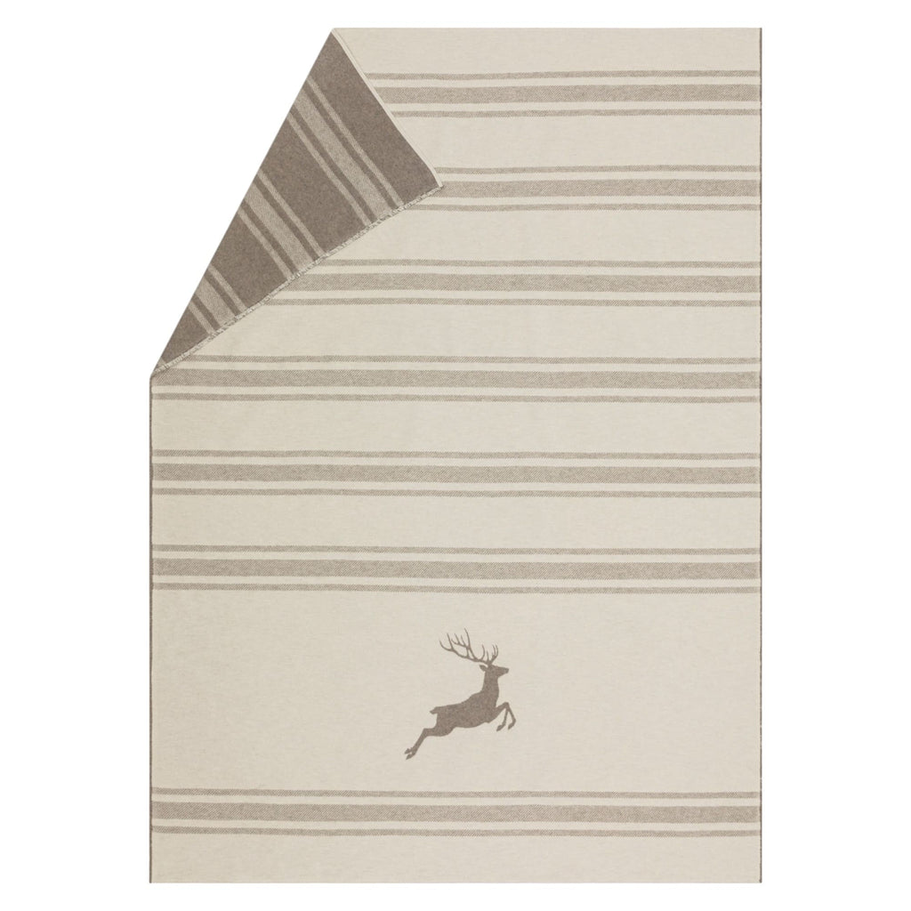 David Fussenegger LUCA Hirsch-Streifen Flanelldecke – Wolle