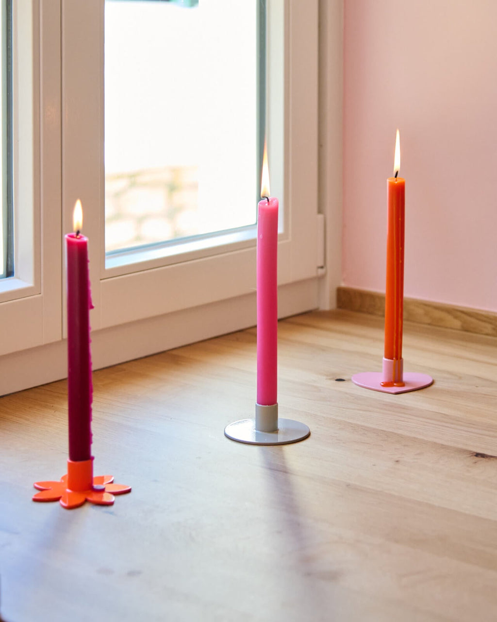Kerzenständer | Kerzenhalter für Stabkerzen ORBI Grau + Kerze