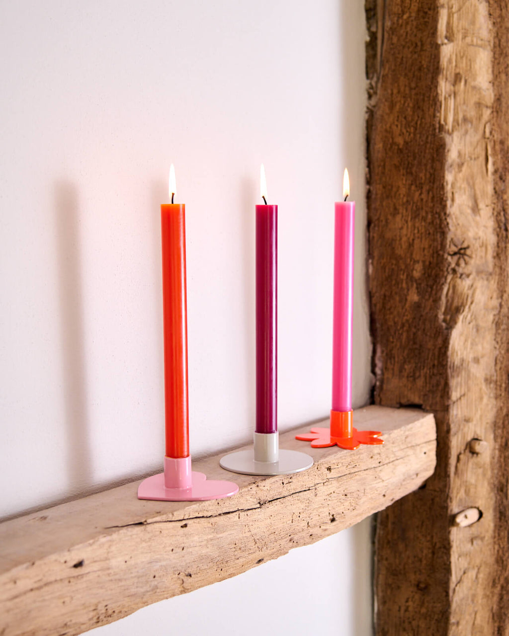 Kerzenständer | Kerzenhalter für Stabkerzen ORBI Grau + Kerze