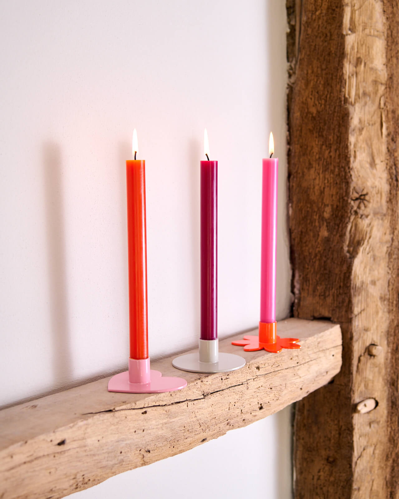 Kerzenständer | Kerzenhalter für Stabkerzen ORBI Grau + Kerze